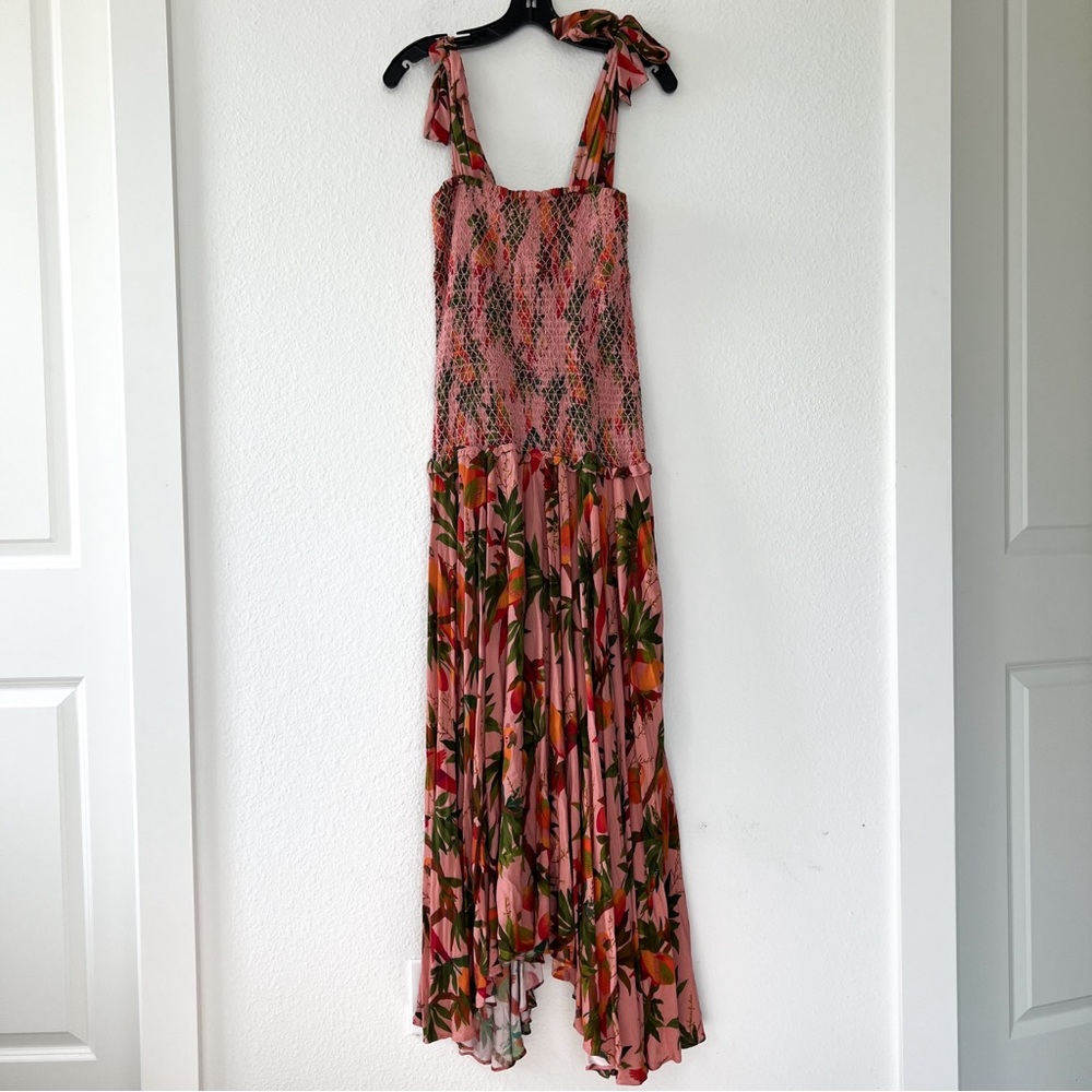 NWT Anthropologie + Farm Rio Mango Trees Smocked Bodice Maxi Dress Mango Trees - Picture 3 of 5